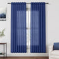 Nanspring Classic Blue Linen Curtains 72 Inch Length for Living Room Semi Sheer Light Filtering Door Drapes 2 Panels Set for Kids Bedroom Light Filtering Back Tab Modern Farmhouse Decor 52x72