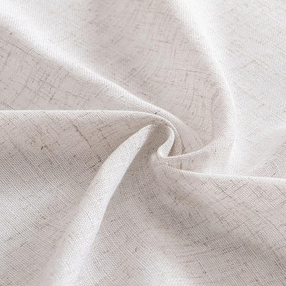 MIULEE White Linen Curtains 84 Inch Length for Bedroom Living Room, Soft Thick Linen Textured Window Drapes Semi Sheer Light Filtering Rod Pocket Back Tab Burlap Look Farmhouse Decor, 2 Panels