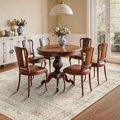 Lofus 4x6 Area Rug for Entryway, Beige Non Slip Area Rugs for Kitchen, Washablee Soft Rugs for Bedroom, Living Room, Tool Room Nursery Kids Room Decor