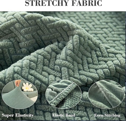 Sofa Covers Couch Covers for Sofa Pet Friendly Couch Cushion Covers Universal Sofa Covers Washable Stretch Slipcovers for Sectional Sofa (Texture Green,Back Cover L)