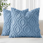 decorUhome Throw Pillow Covers 26x26 Inch Set of 2, Soft Plush Faux Wool Blue Solid Couch Pillow Covers, Accent Euro Sham Farmhouse Neutral Square Pillow Cases for Sofa Bed Living Room