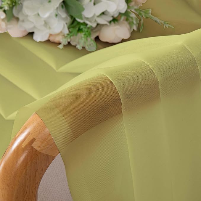 Chyhomenyc Lemon Sheer Curtains 45 Inch Long 2 Panels, Light Filtering Short Soft Airy Short Cafe Curtains, Modern Rod Pocket for Dinning Living Room Bedroom, 42Wx45L Inches