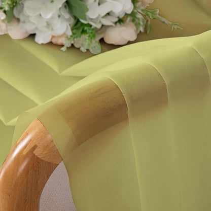 Chyhomenyc Sheer Valances for Windows, Light Filtering Small Window Curtains for Living Room Bathroom Cafe Laundry Basement, Modern Top Dual Rod Pocket Voile Curtain, 42Wx14L inches, Lemon, 2 Pieces