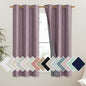 NICETOWN Chaise Mauve Vintage Linen 100% Blackout Curtains for Classroom, Thermal Insulated Curtains 63" Long, Noise Reducing Window Treatment Drapes for Gym Room, 42" Wide Per Panel, Set of 2