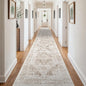 3x25 Washable Hallway Runner Rug - Vintage Kitchen Runners Low Pile Carpet Soft Thin Floor Runner with Rubber Backing for Entryway Living Room Home Decor (Cream/Camel)