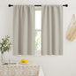 RYB HOME French Door Window Curtain Covering, Rod Pocket Thermal Insulated Privacy Non See Through Drapes for Bathroom Window, Width 29 by Length 45, Natural, 2 Panels