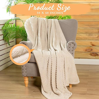 Buryeah 12 Pcs Flannel Throw Blanket Bulk 50 x 60 in Sleepover Blanket Outdoor Wedding Throw Lightweight, Oeko-tex Standard 100 Certified for Sofa Homeless Gifts (Beige)