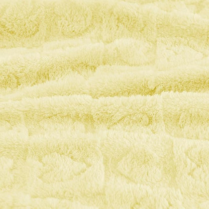 Yurhap Fleece Baby Blanket Heart Checkered Blanket, Ultra Soft Cozy Baby Blankets for Girls Boys, Fluffy Infant Toddler Newborn Receiving Blankets for Crib Stroller 30”×40” (Yellow)