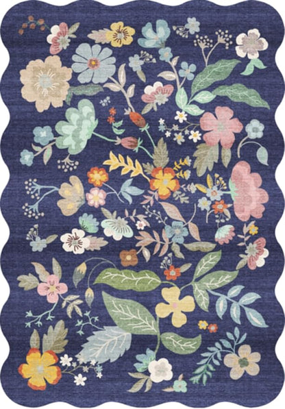 Washable 2'6x12 Hallway Runner Rug: Entryway Non Slip Floral Rug Farmhouse Soft Stain Resistant Carpet for Kitchen Bathroom Bedroom Low Pile Pet Friendly Floor Mat for Living Room(2'6x12/Purple)