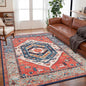 SERISSA Washable Rug 5x7 Boho Area Rugs, Washable Large Rugs for Living Room, Ultra Soft Non-Slip Rust Rug Print Distressed Vintage Farmhouse Carpet for Bedroom Dining Room Dorm Office Home Decor