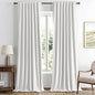 MIULEE 100% Blackout Linen Curtains for Bedroom, Heathered White Solid Luxury Decor Thermal Insulation Room Darkening Drapes for Living Room Nursery Back Tab Rod Pocket 42 x 96 Inches, 2 Panels