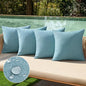 MIULEE Pack of 4 Decorative Outdoor Throw Pillow Covers Linen Waterproof Pillow Covers Farmhouse Cushion Cases for Patio Garden Tent Balcony Couch Sofa 18x18 inch Blue Gray