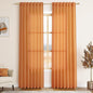 Nanspring Orange Linen Blend Drapes 84 Inch Length 2 Panels Set Back Tab Rod Pocket Light Filtering Privacy Semi Sheer Textured Curtains Neutral Farmhouse Decor Curtains for Living Room Bedroom 52x84