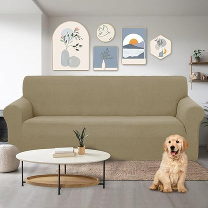 U-NICE HOME Stretch Couch Cover Sofa Cover Sofa Slipcover Furniture Protector for 3 Cushion Couch Sofa Pet Friendly(Sofa, Sand)