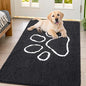 Smiry Dog Door Mat for Muddy Paws, Absorbent Dirt Trapper Non Slip Quick Dry Washable Chenille Mat for Mud Dogs, Entry Rug for Indoor and Outdoor (44x32 Inches, Black and White)