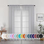 OWENIE Sheer Curtains 72 Inches Long for Living Room Bedroom, Rod Pocket Fimly Voile Door Curtains with Soft Touch, Rod Pocket Solid Light Grey Voile Elegant Airy Curtains, Each 42Wx72L inch