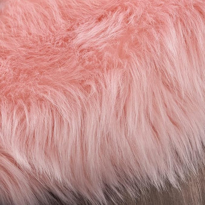 Latepis 3x4 Area Rug, Faux Fur Sheepskin Rug for Living Room, Fuzzy Rugs for Teen Girls Bedroom, Luxury Room Decor, Fluffy Pink Rug, Rectangle