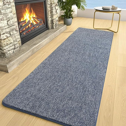 AROGAN Washable 2x8 Runner Rug for Hallway, Long Runner Rugs wtih Soft Memory Foam for Bedroom, Non Slip Backing Carpet Runners for Hallways, Kitchen, Bathroom, Entryway Home Decor, Navy Blue