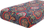 hyha Printed Couch Cushion Covers, Floral Sofa Covers Washable for 3 Cushion Couch, Stretch Pattern Outdoor Cushion Covers for Patio Furniture with Elastic Bottom(Large, Mandala Floral)
