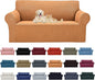 Cupuamon 2026 New Stretch Loveseat Sofa Slipcovers Couch Cover for 2 Cushion Furniture Protector Sofa Covers with Elastic Bottom Jacquard Fabric Small Checks for Pets, Kids - Golden