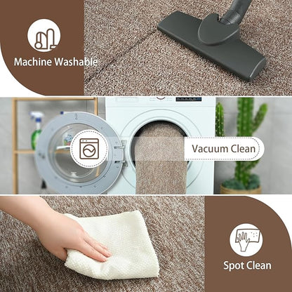 AROGAN Washable 3x10 Runner Rug for Hallway, Long Runner Rugs wtih Soft Memory Foam for Bedroom, Non Slip Backing Carpet Runners for Hallways, Kitchen, Bathroom, Entryway Home Decor, Matte Brown