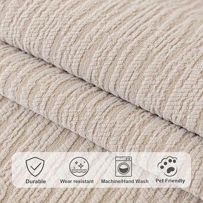 Soft Waterproof Chenille Cover Washable, Non Slip Sectional Sofa Covers for 3 Cushion Couch Sofa L Sharped Sofa Slipcover for Pets, Furniture Protector (1 PCS 36"x82" Coffee)