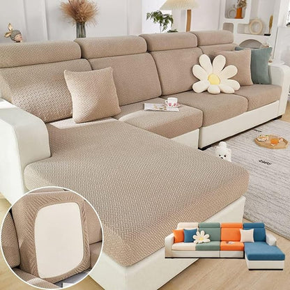 Soothing Home Sofa Covers, Sofa Hero Covers, Wear-Resistant Universal Couch Covers Washable Stretch Sectional Couch Cushion Covers (Coffee,Large Single Seat Cover)