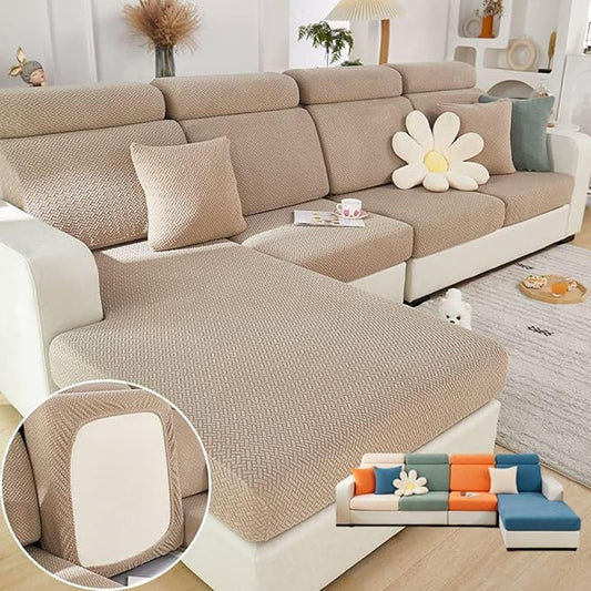 Soothing Home Sofa Covers, Sofa Hero Covers, Wear-Resistant Universal Couch Covers Washable Stretch Sectional Couch Cushion Covers (Coffee,Headrest Cover)