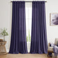 Extra Long Curtain Purple Morden Linen Blend Light Filtering Back Tab Curtains for Long Winodws 120 Inches Length, Semi Sheer Privacy Drapes for Living Room, 52x120 inch, 2 Panels