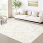 5x7 Area Rugs for Living Room: Washable Rug Vintage Large Rugs Soft Non Slip Low Pile Rug Floral Distressed Floor Carpet for Bedroom Kitchen Nursery Dining Room Home Office (Beige, 5'x7')