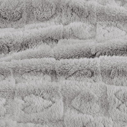 Yurhap Fleece Baby Blanket Heart Checkered, Ultra Soft Cozy Baby Blankets for Boys Girls, Fluffy Infant Toddler Newborn Receiving Gifts for Crib Stroller 30"x40" (Silver Grey)