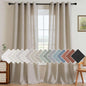 H.VERSAILTEX Living Room Linen Curtains - Semi Sheer, Nickel Grommet, Energy Saving, Light Filtering Window Treatments - Oatmeal, 2 Panels, 52 x 84 Inch