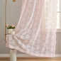 YJ YANJUN Vintage Lace Curtains 96 Inches Long 2 Panels Set Elegant Chic Floral Pink Sheer Curtain Panles for Girls Baby Living Room Bedroom Girly Preppy Room Decor Light Filtering 52" W x 96" L
