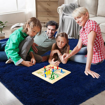Shag Area Rugs for Bedroom Living Room,Ultra Soft Fluffy Area Rugs for Dorm,Indoor Carpet Nursery Rugs for Kids Girls Room Home Decor (Blue, 8x10 Feet)