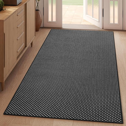 YDKGL 3x5 ft Area Rug Entryway Runner Rug Non Slip Washable, Boho Woven Kitchen Runner Rugs Door Mat Entry Rugs Carpet for Indoor Foyer Backdoor Hallway Floor Bedroom Living Room, Black