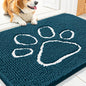 Smiry Dog Door Mat for Muddy Paws, Absorbent Dirt Trapper Non Slip Quick Dry Washable Chenille Mat for Mud Dogs, Entry Rug for Indoor and Outdoor (30x20 Inches, Atlantic Blue and White)