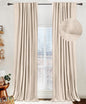 100% Blackout Shield Linen Blackout Curtains for Bedroom 72 Inches Long, Back Tab/Rod Pocket Living Room Drapes, Thermal Insulated Blackout Curtains 2 Panels Set, 50" W x 72" L, Beach Sand