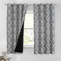 Beauoop 100% Blackout Curtains 54 Inches Long 2 Panels for Bedroom Living Room Grey Moroccan Geo Room Darkening Thermal Insulated Soundproof Grommet Top Window Treatments Drapes, 50x54 Set of 2