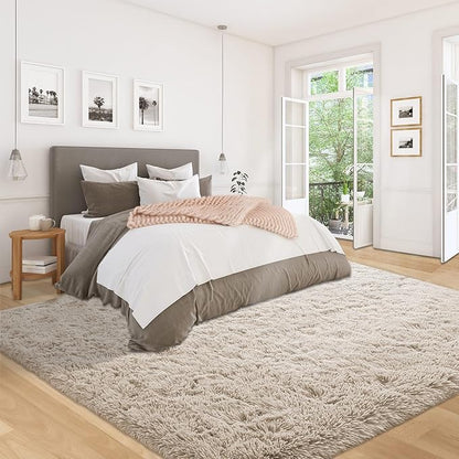 5x7 Area Rug for Living Room: Fluffy Shag Soft Washable Rugs Fuzzy Plush Indoor Carpet for Bedroom Nursery Playroom Dorm Kids Girls Boys Room (Camel, 5'x7')