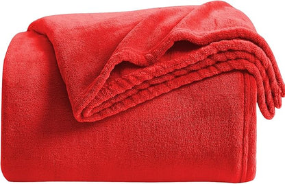 KMUSET Fleece Blanket Red Throw Blanket for Couch - Soft Lightweight Cozy Luxury Bed Microfiber Blanket, 50" x 60"