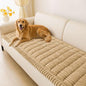 hyha Couch Covers for Dogs Washable, Non Slip Plush Dog Sofa Protectors, Fuzzy Pet Couch Covers for 3 Cushion Sofa Pet Friendly (Camel, 27.6" x 82.7")
