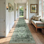 Area Rugs 3'x12' Runner Rug Non Slip Washable for Kitchen Hallway Bedroom Beside Laundry Room Bathroom Rug, Floor Carpet, Dark Green Gray