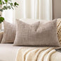 decorUhome Oatmeal Chenille Throw Pillow Covers 12x20 Set of 2 Textured Soft Cozy Slubby Couch Pillow Covers Modern Farmhouse Boho Decorative Pillow Cases for Bed Sofa Living Room