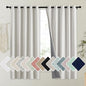 NICETOWN Snowbound Vintage Linen 100% Blackout Curtains for Kitchen, Thermal Insulated Curtains 63" Long, Noise Reducing Window Treatment Drapes for Dorm Room, 62" Wide Per Panel, Set of 2