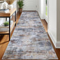 IOHOUZE Abstract Runner Rug 3x12 Ft Washable Runners for Hallways, Non Slip Kitchen Runner Printed Faux Wool Entryway Runner Indoor, Modern Abstract Floor Carpet for Hall Kitchen, Orange Grey
