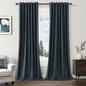 Guken 100% Blackout Linen Curtains 90 Inch Length 2 Panels Set for Living Room Bedroom Back Tab Thermal Insulated Black Out Linen Drapes Room Darkening Window Curtains,Vintage Blue