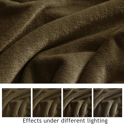 KMUSET Fleece Blanket Twin Size Dark Brown Lightweight Super Soft Cozy Fuzzy Bed Blankets Microfiber Factory Shop