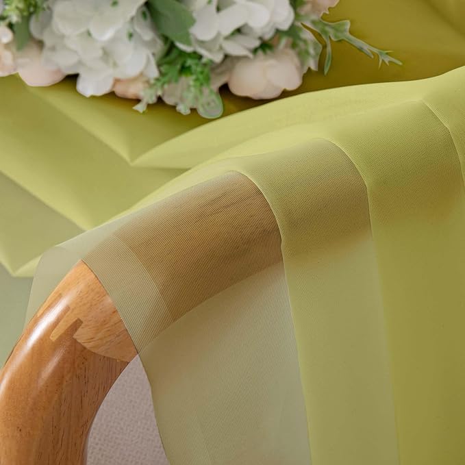 Simplebrand Lemon Short Sheer Curtains 45 Inch Length for Small Windows, Rod Pocket 2 Panels Set Solid Voile Drapes Window Sheer Curtains for Bedroom Bathroom Kids Room Kitchen, 42x45 Inch, Lemon