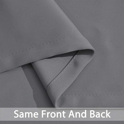 Yakamok Room Darkening Gray Blackout Curtains Thermal Insulated Grommet Curtain Panels for Bedroom, 42W x 72L, Grey, 2 Panels