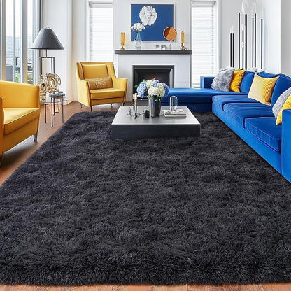 Rugs for Living Room 5x7, Soft Shaggy Modern Shag Area Rug for Bedroom, Upgrade Non-Slip Plush Fluffy Carpet for Kids Boys Girls Room Home Decor Aesthetic, Charcoal Gray